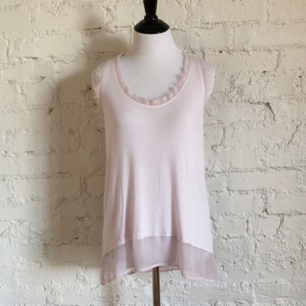 Bordeaux Eyelash Trim Pastel Purple Sleeveless Top